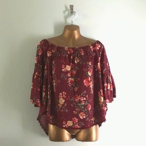 Floral off-the-shoulder blouse